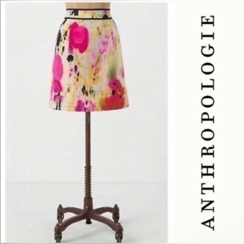Anthropologie Tabitha Poppy Watercolor Skirt, Size 2, Excellent Condition.